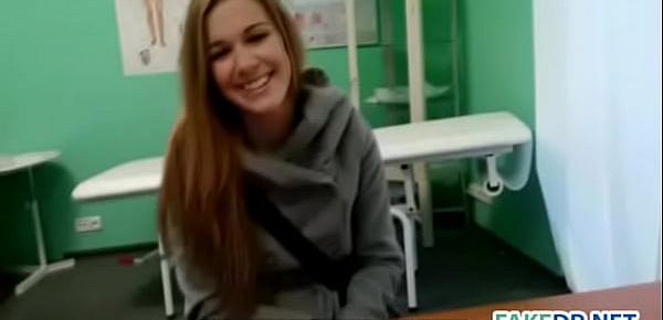  Brunette teen fucks in a fake hospital